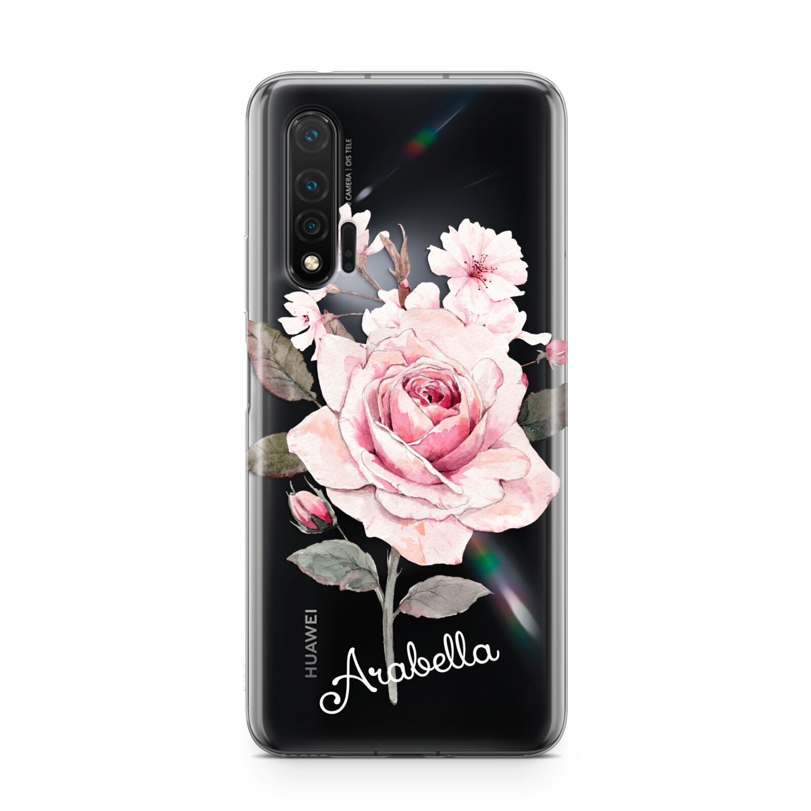 Personalised Rose with Name Huawei Nova 6 Phone Case