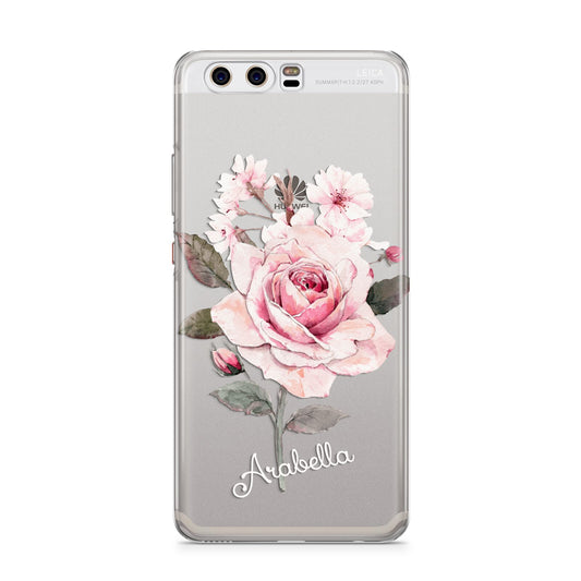 Personalised Rose with Name Huawei P10 Phone Case