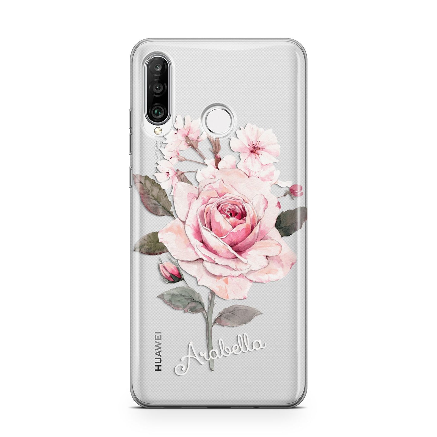 Personalised Rose with Name Huawei P30 Lite Phone Case