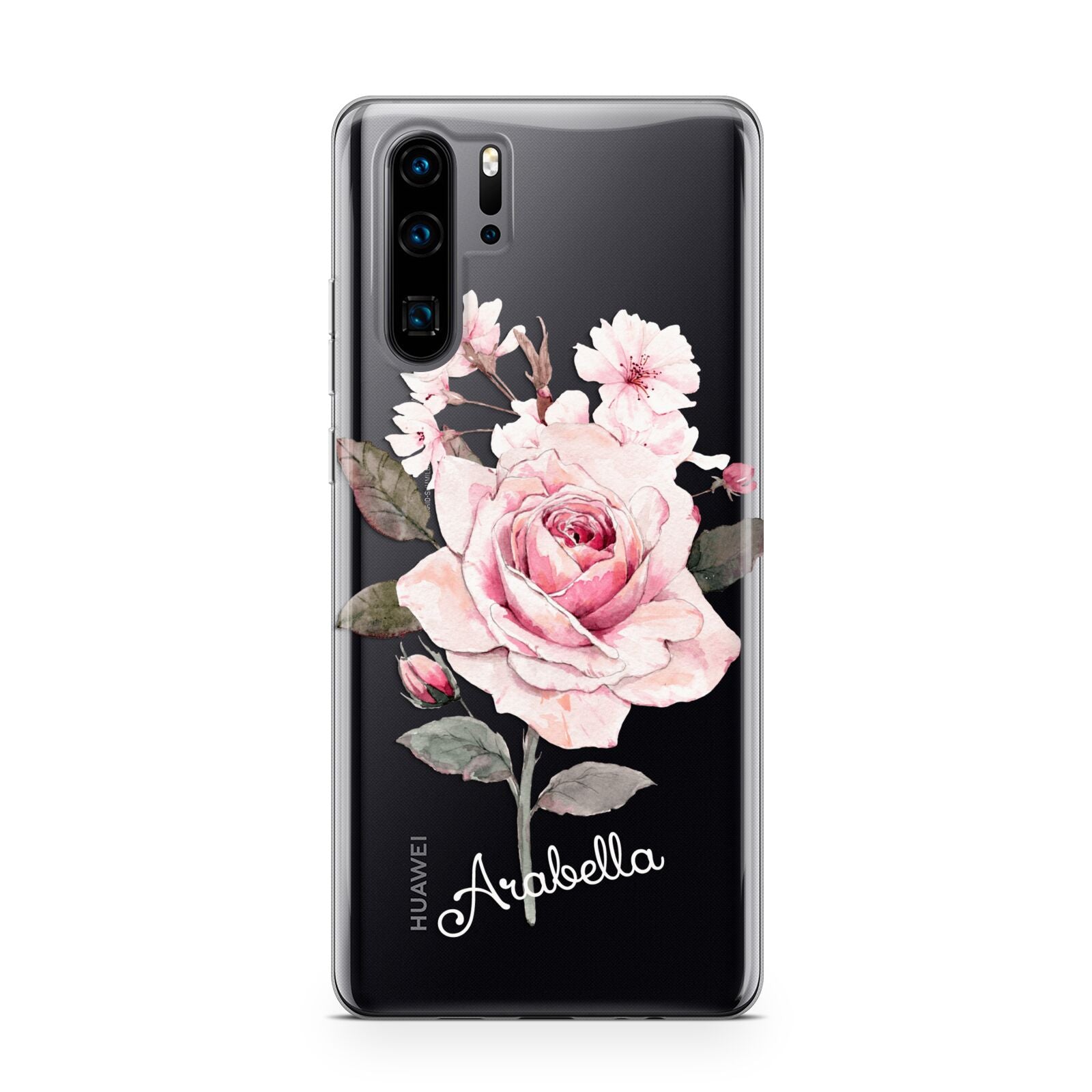 Personalised Rose with Name Huawei P30 Pro Phone Case