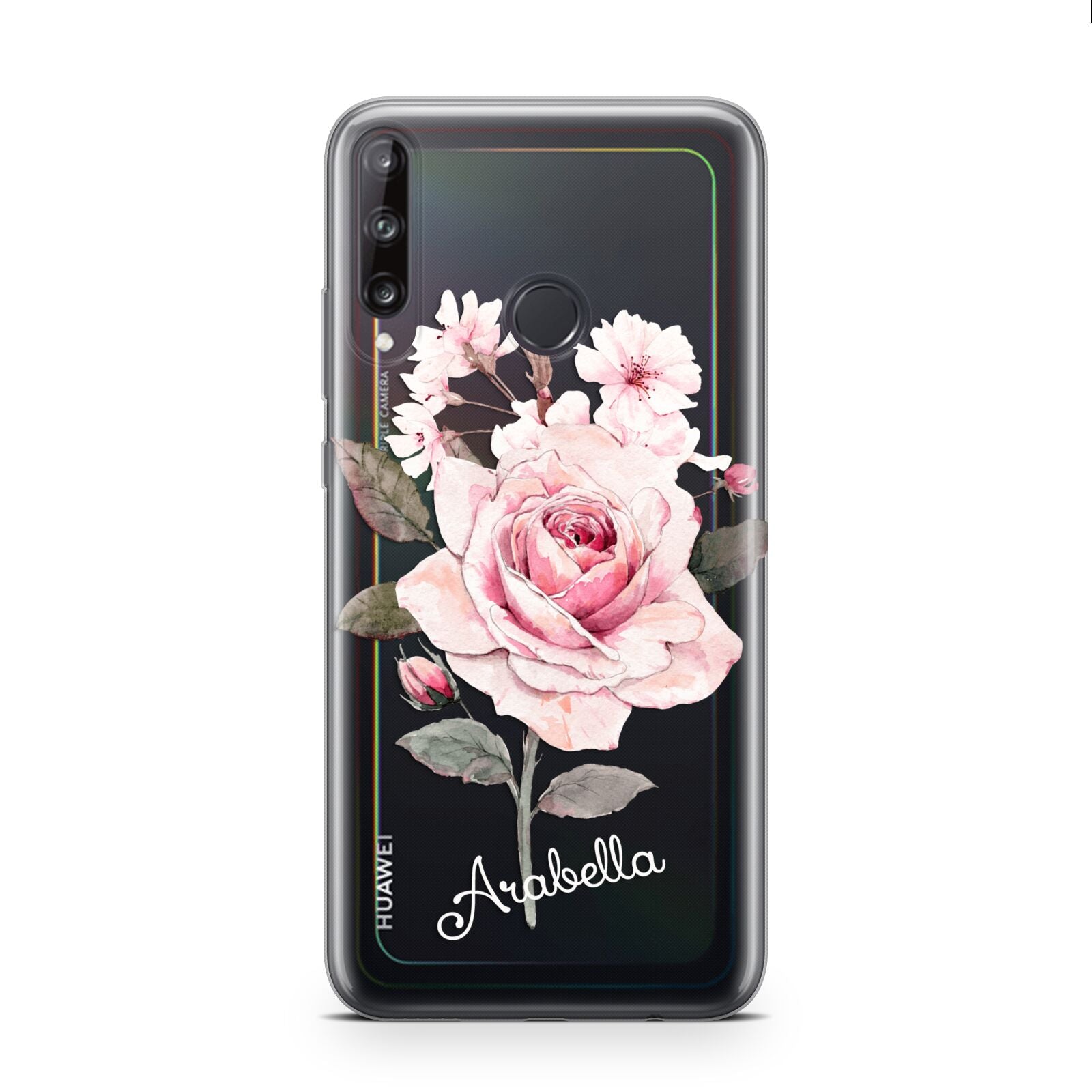 Personalised Rose with Name Huawei P40 Lite E Phone Case