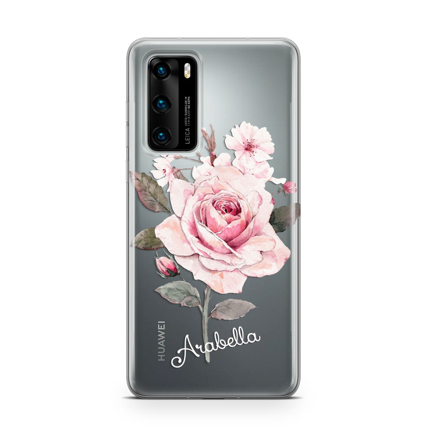 Personalised Rose with Name Huawei P40 Phone Case