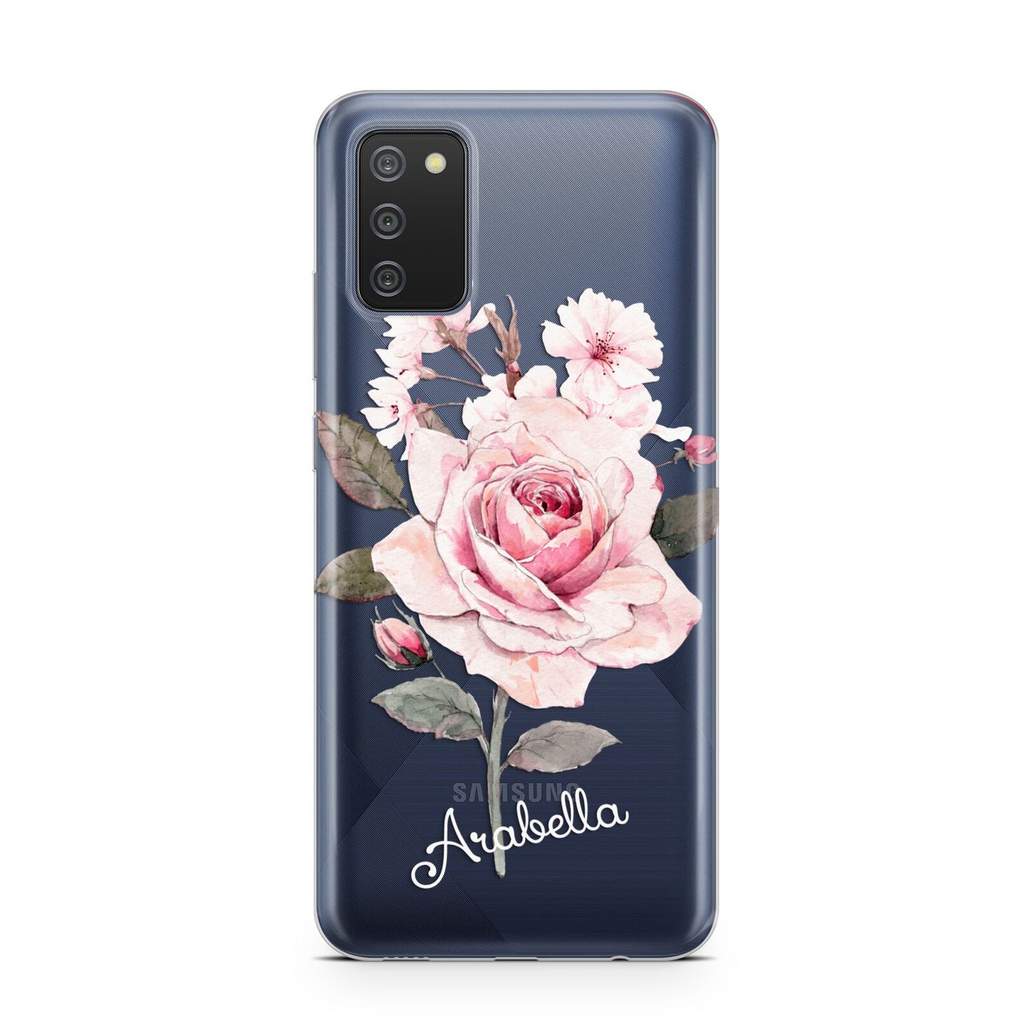 Personalised Rose with Name Samsung A02s Case