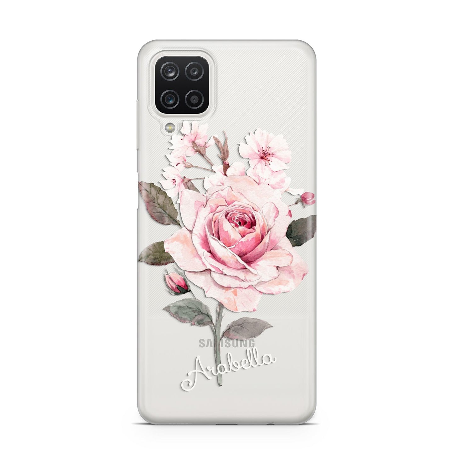 Personalised Rose with Name Samsung A12 Case