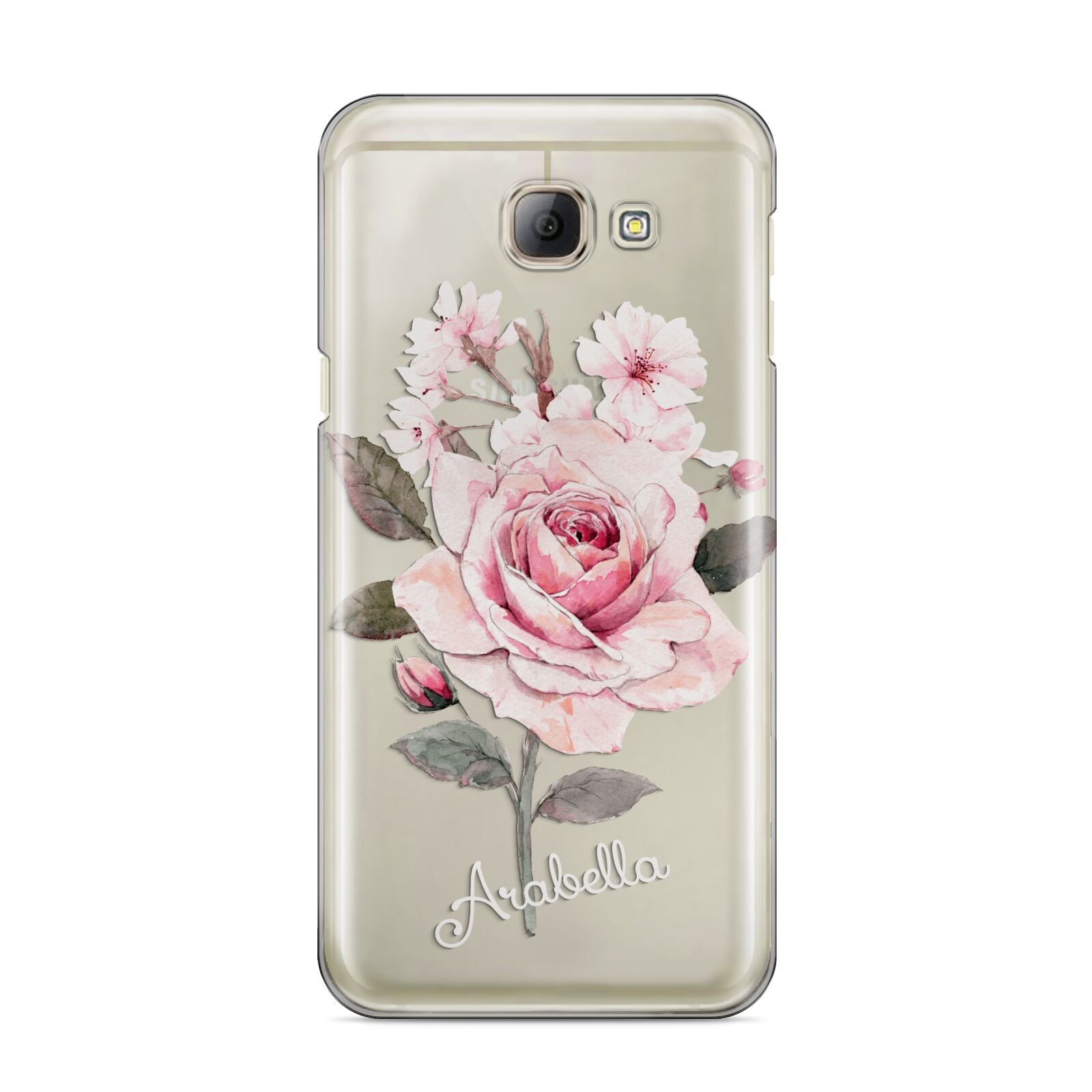 Personalised Rose with Name Samsung Galaxy A8 2016 Case