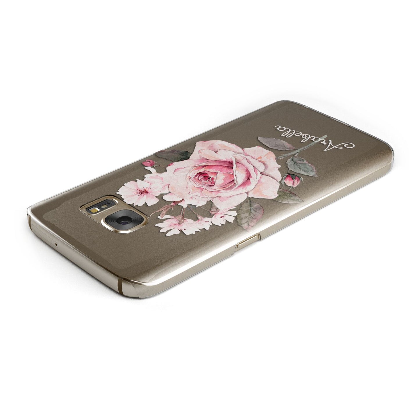 Personalised Rose with Name Samsung Galaxy Case Top Cutout