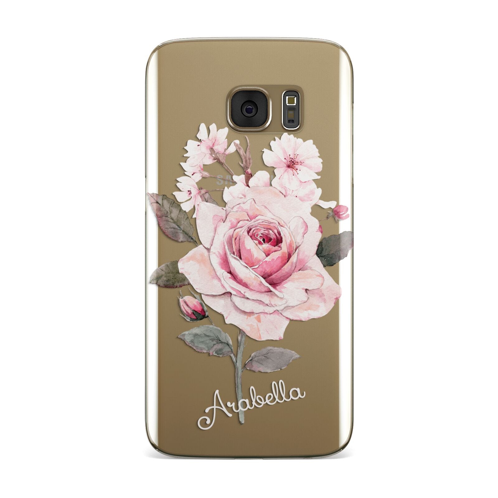 Personalised Rose with Name Samsung Galaxy Case