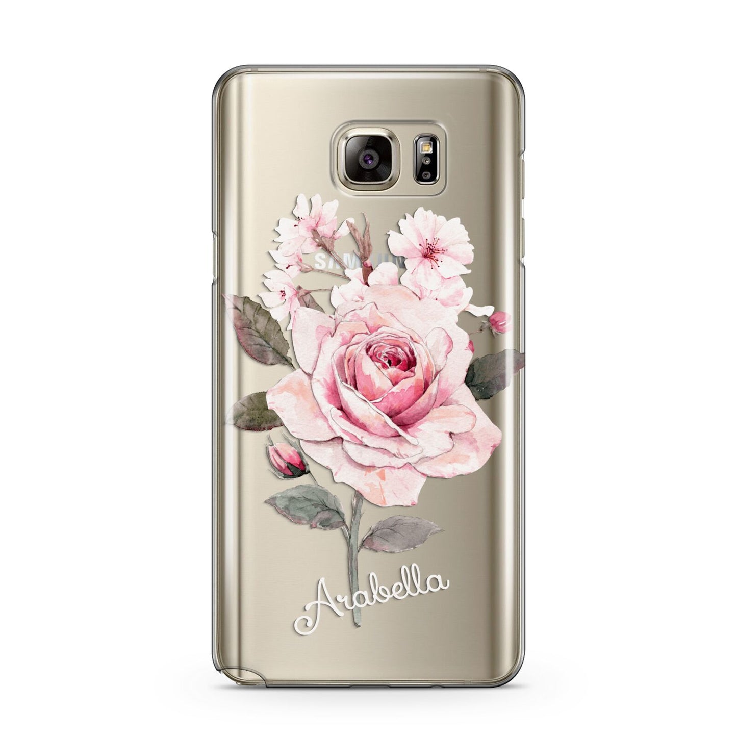 Personalised Rose with Name Samsung Galaxy Note 5 Case