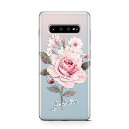 Personalised Rose with Name Samsung Galaxy S10 Case