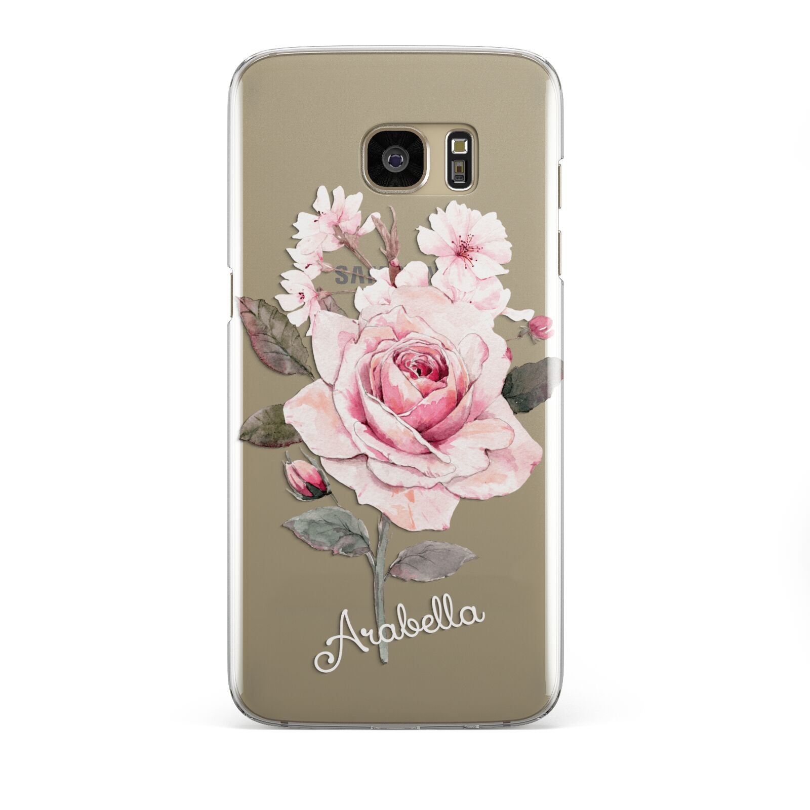 Personalised Rose with Name Samsung Galaxy S7 Edge Case