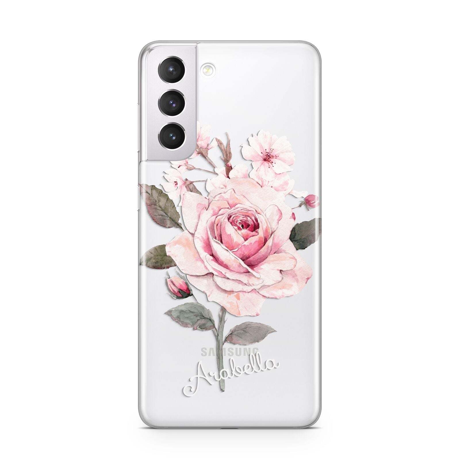 Personalised Rose with Name Samsung S21 Case