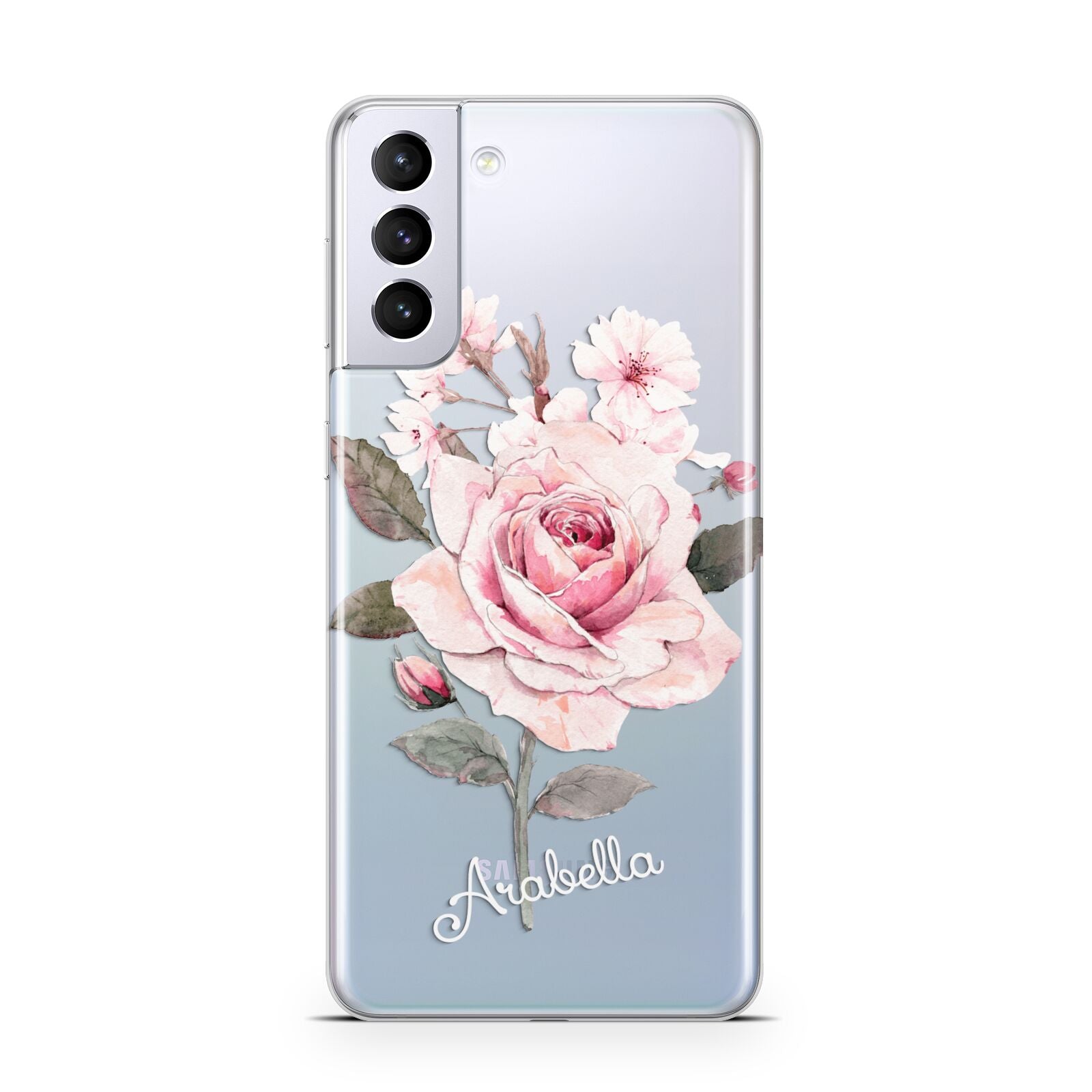 Personalised Rose with Name Samsung S21 Plus Phone Case