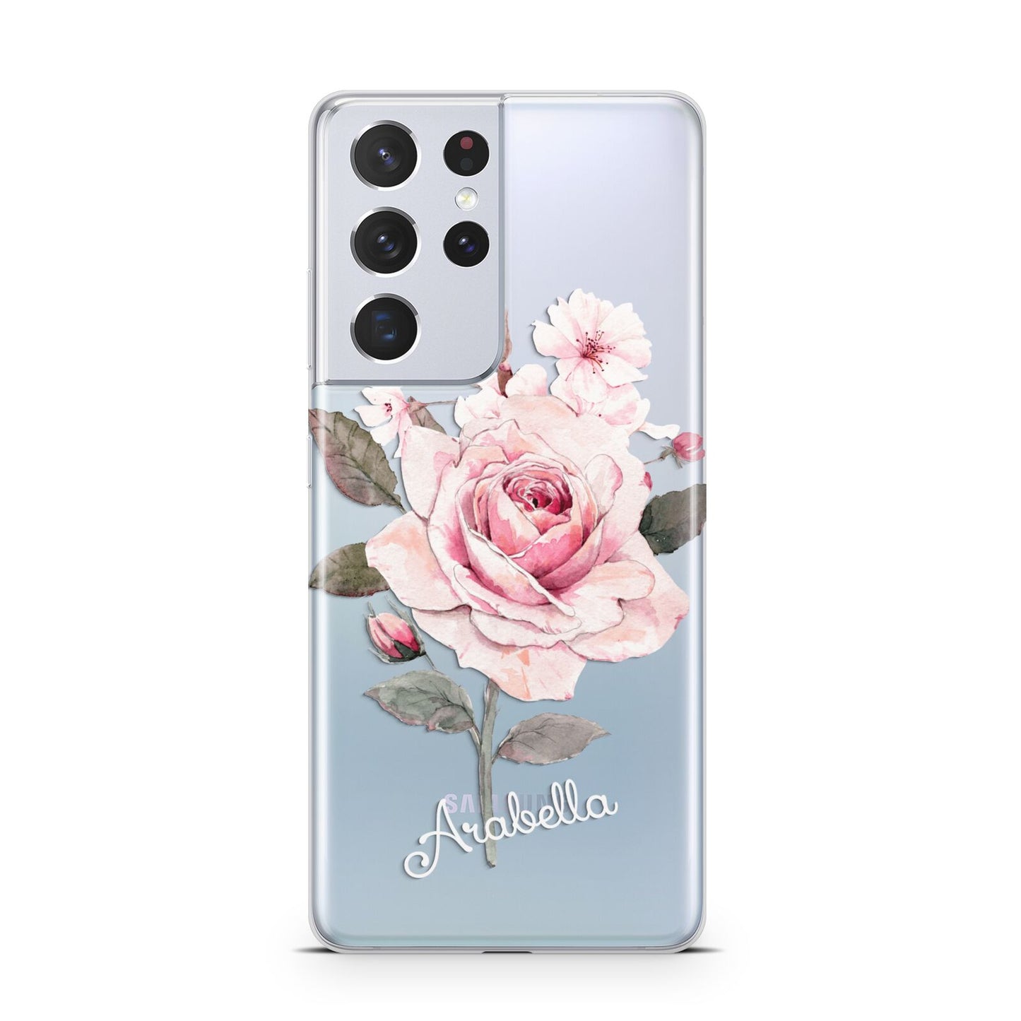 Personalised Rose with Name Samsung S21 Ultra Case