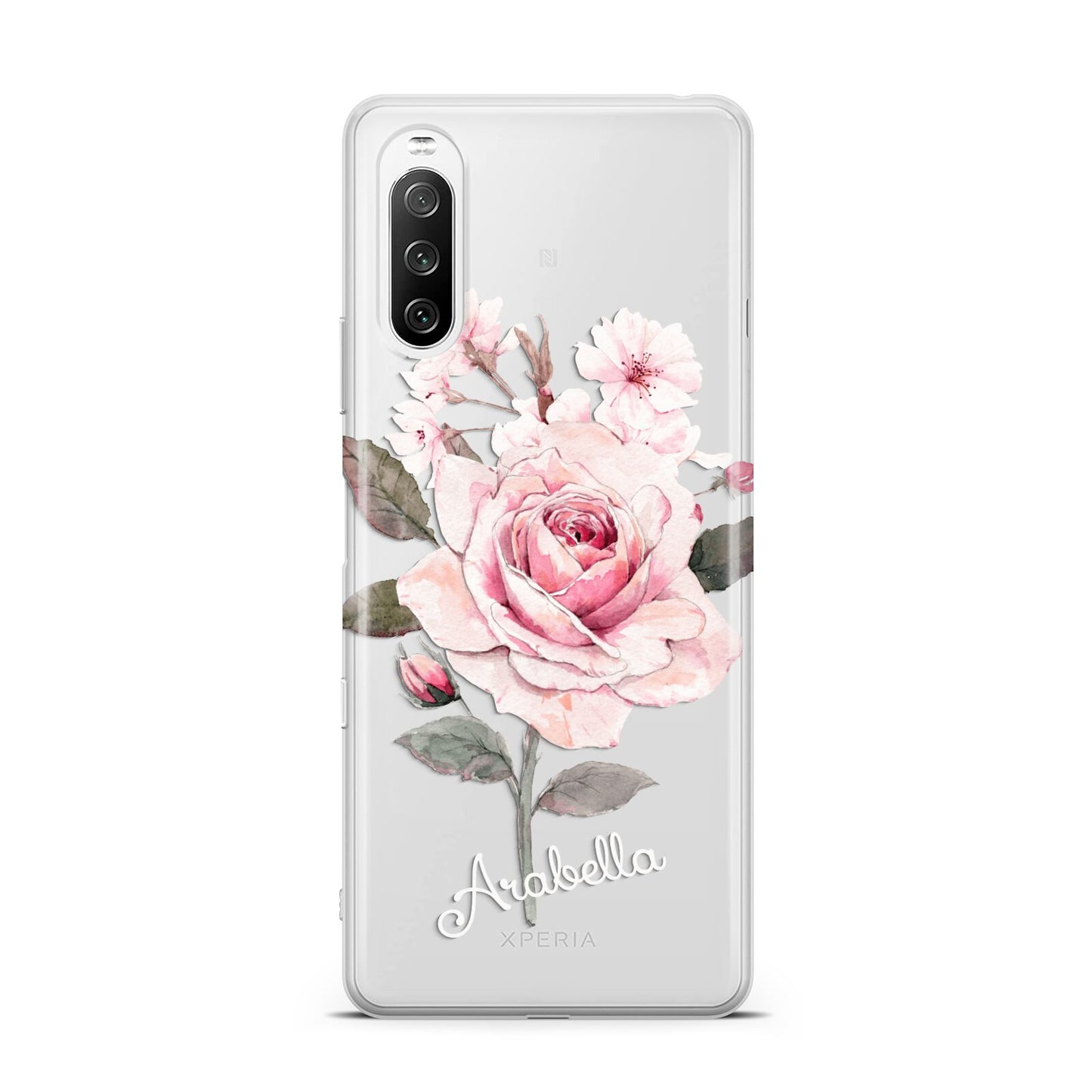 Personalised Rose with Name Sony Xperia 10 III Case