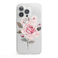 Personalised Rose with Name iPhone 13 Pro Clear Bumper Case