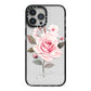 Personalised Rose with Name iPhone 13 Pro Max Black Impact Case on Silver phone