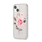 Personalised Rose with Name iPhone 14 Clear Tough Case Starlight Angled Image