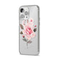 Personalised Rose with Name iPhone 14 Pro Max Clear Tough Case Silver Angled Image