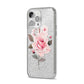 Personalised Rose with Name iPhone 14 Pro Max Glitter Tough Case Silver Angled Image