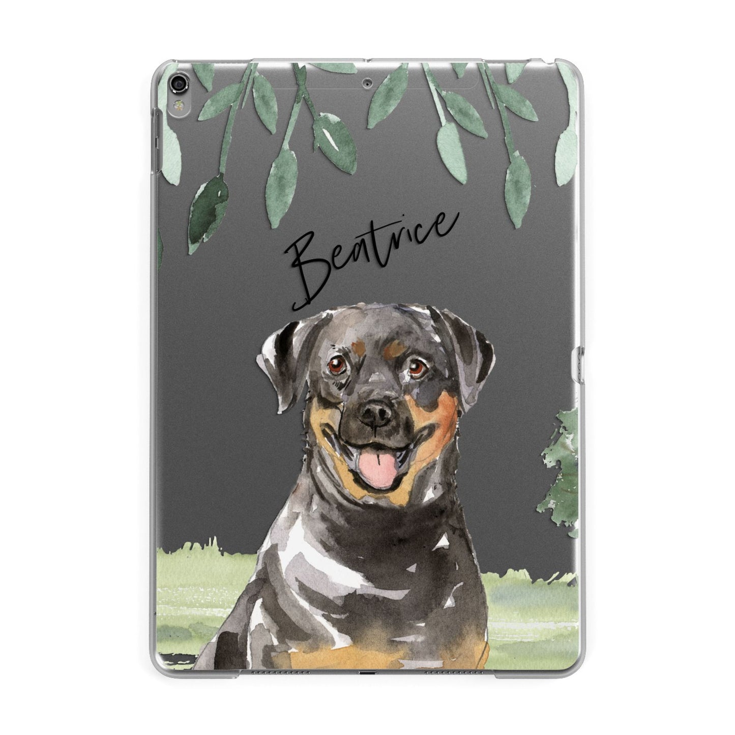 Personalised Rottweiler Apple iPad Grey Case