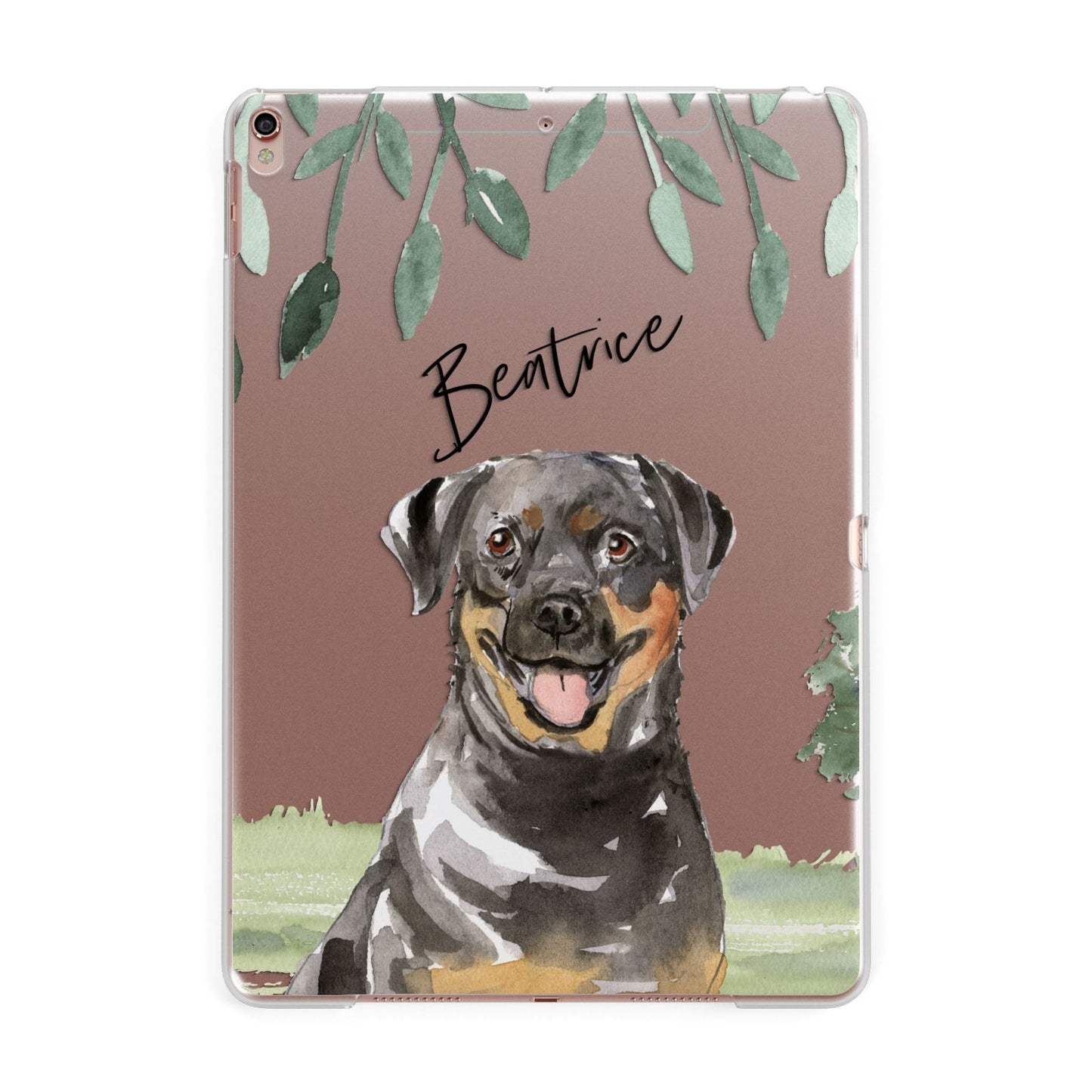 Personalised Rottweiler Apple iPad Rose Gold Case