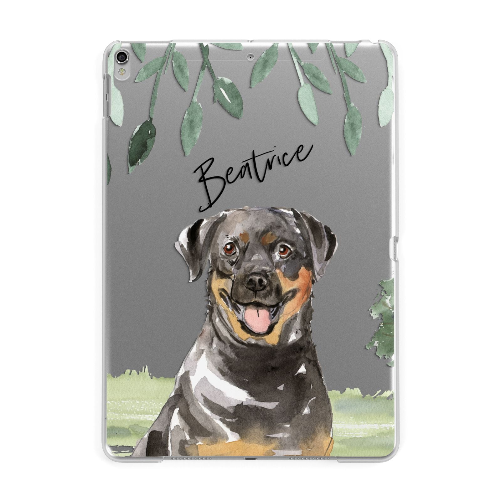 Personalised Rottweiler Apple iPad Silver Case