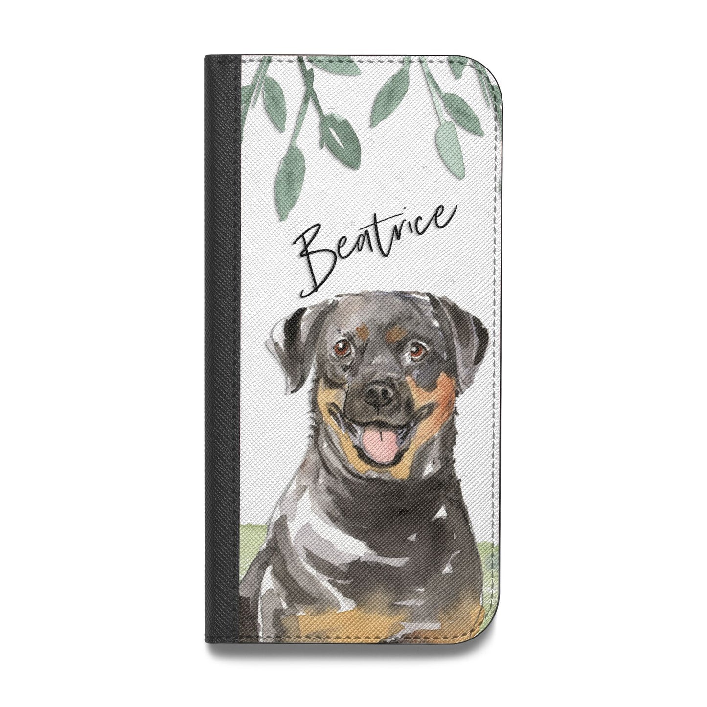 Personalised Rottweiler Vegan Leather Flip Samsung Case