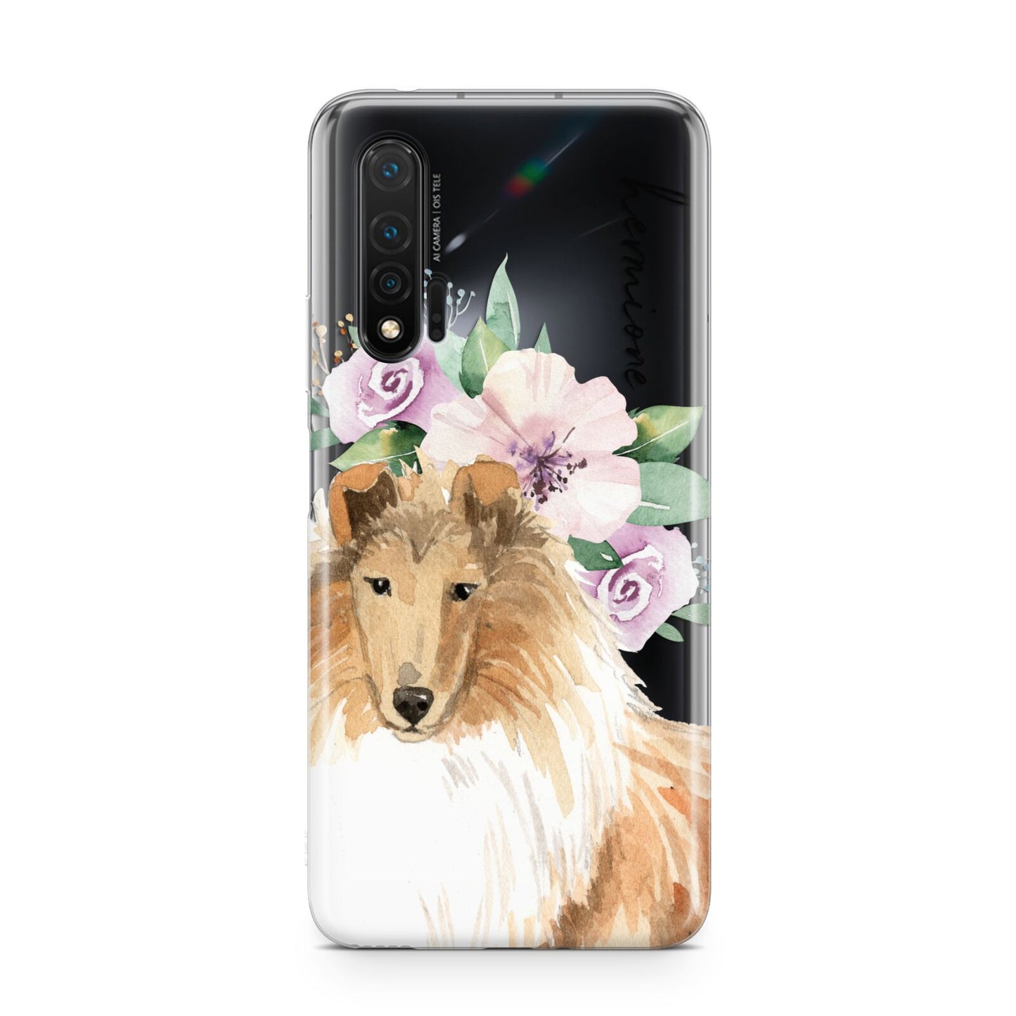 Personalised Rough Collie Huawei Nova 6 Phone Case