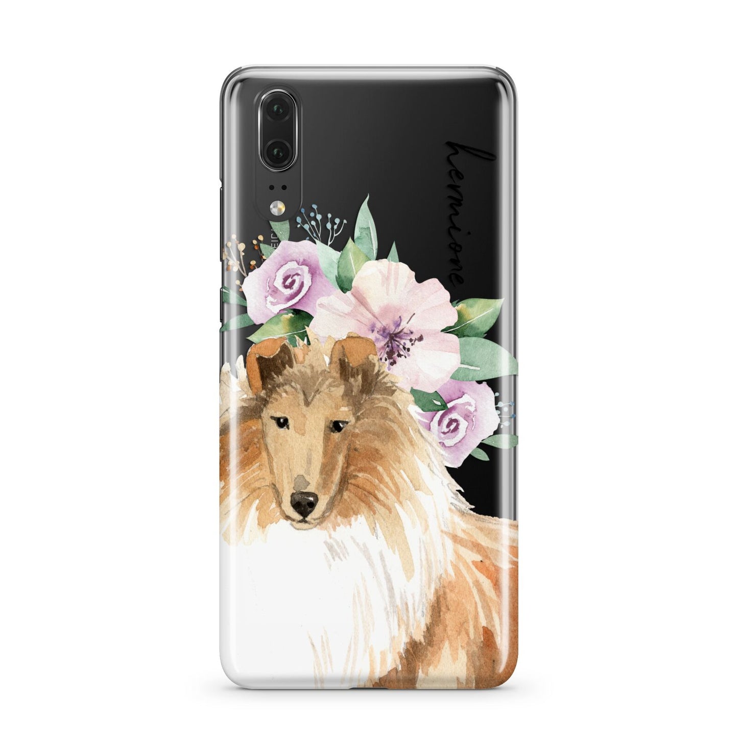 Personalised Rough Collie Huawei P20 Phone Case