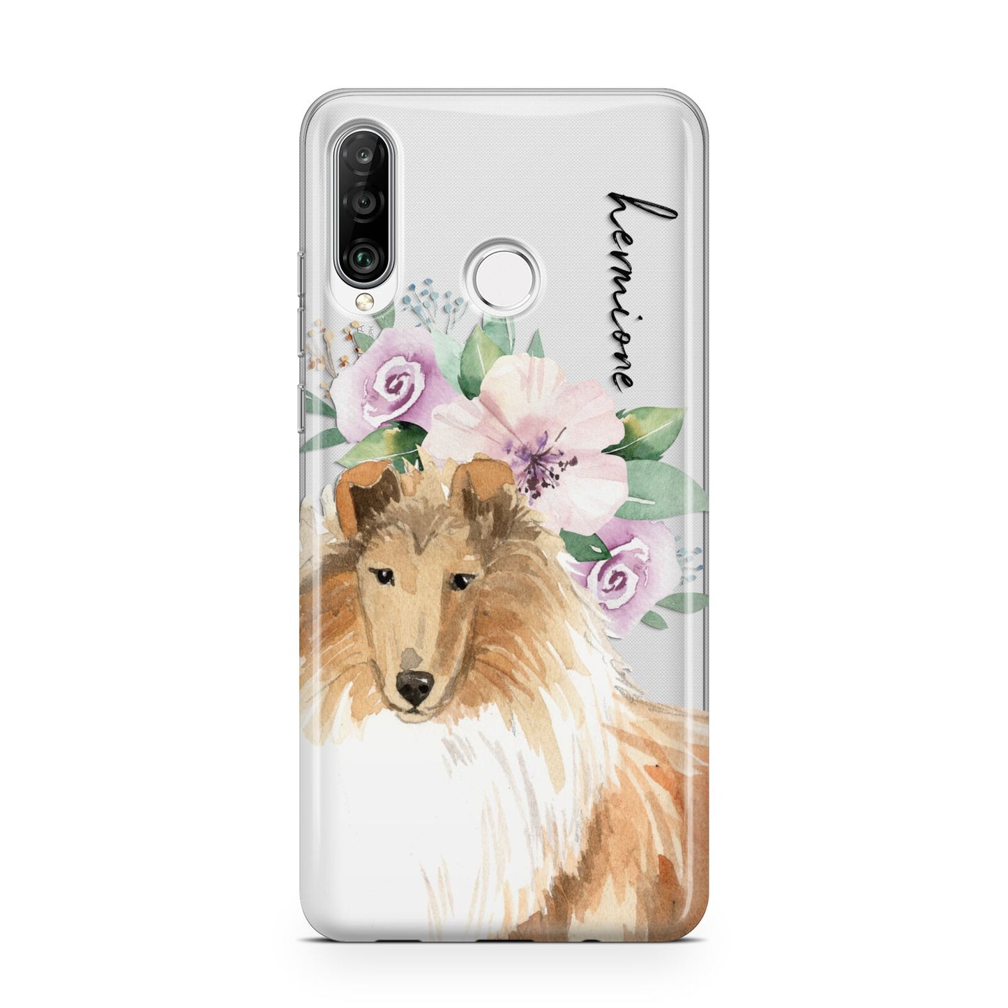 Personalised Rough Collie Huawei P30 Lite Phone Case