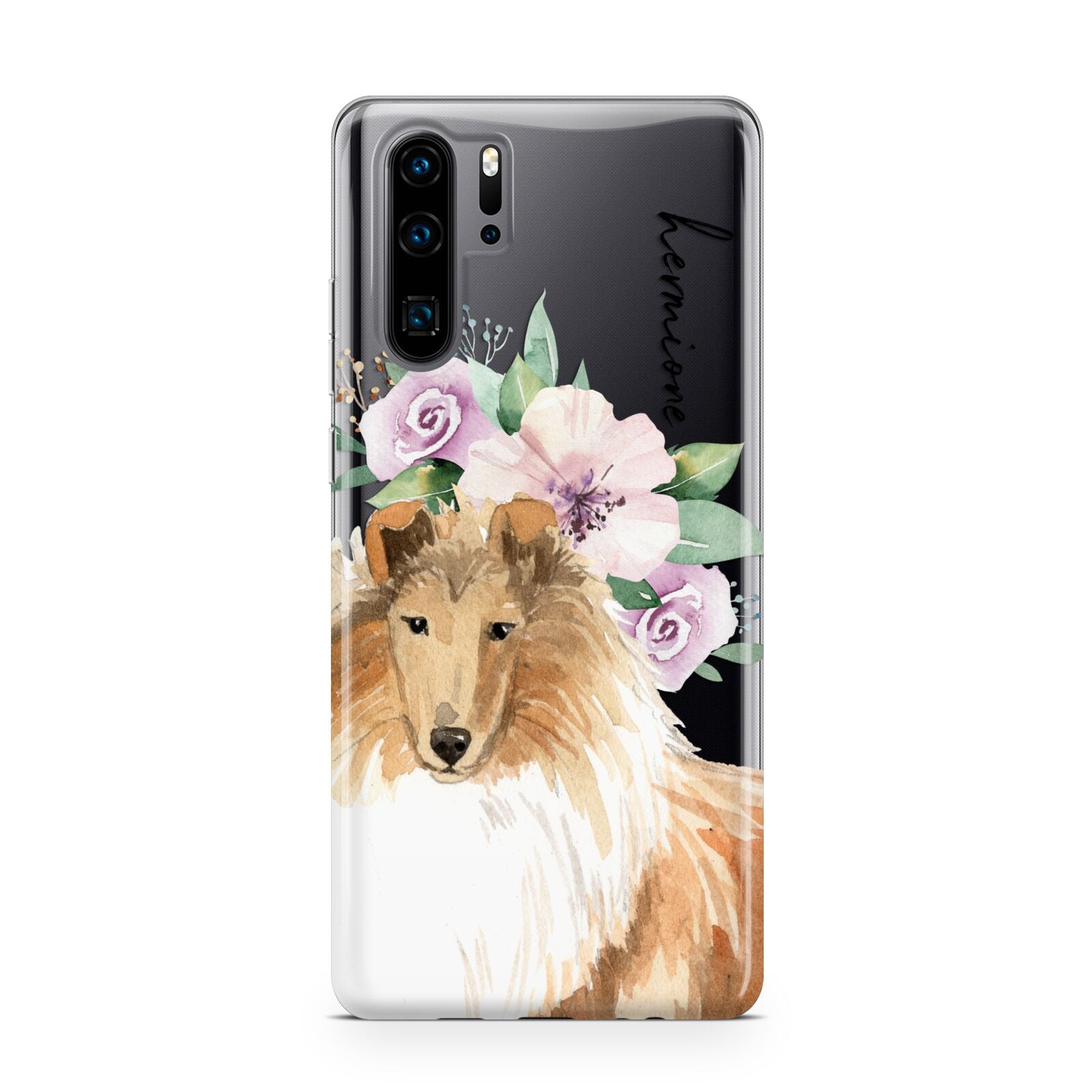 Personalised Rough Collie Huawei P30 Pro Phone Case