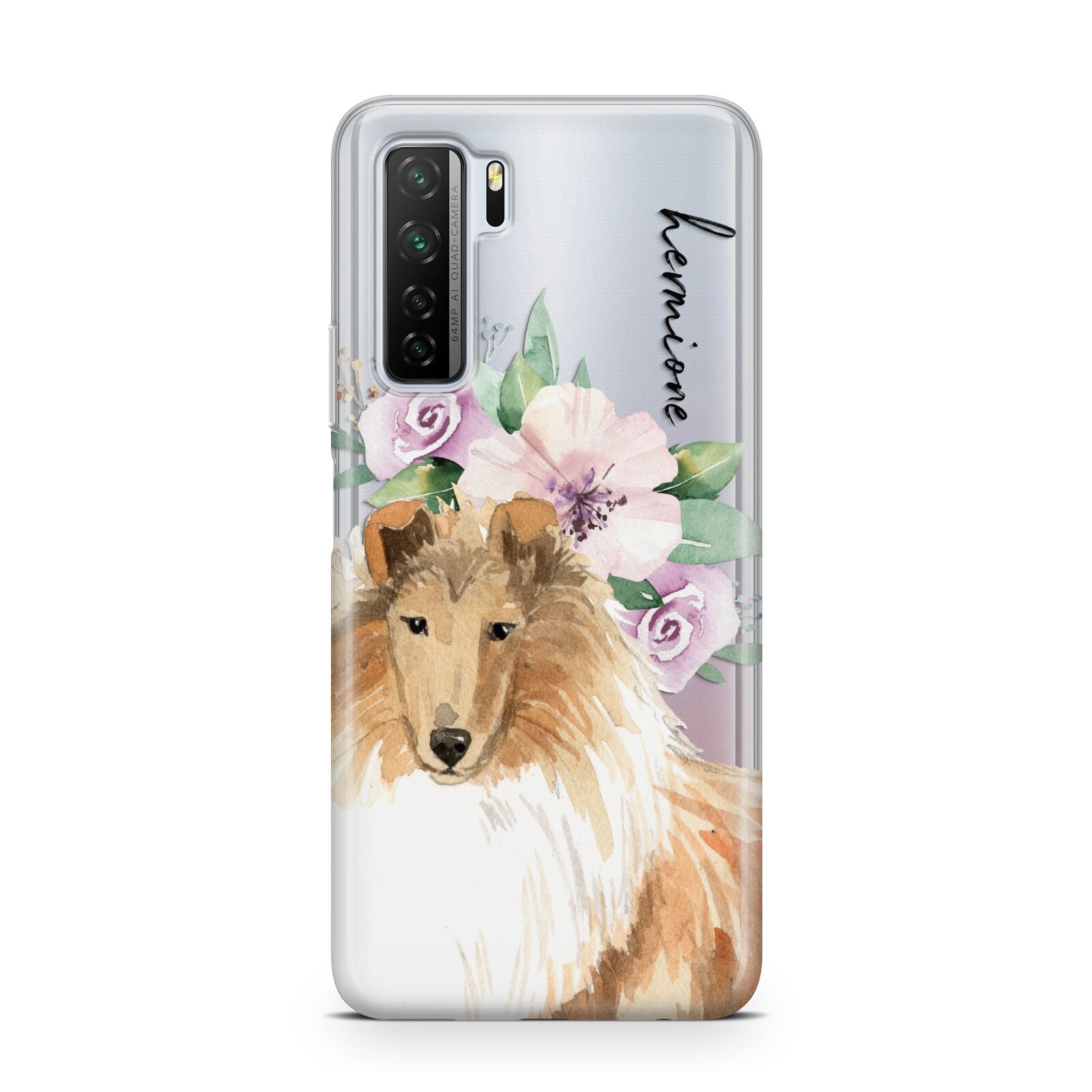 Personalised Rough Collie Huawei P40 Lite 5G Phone Case