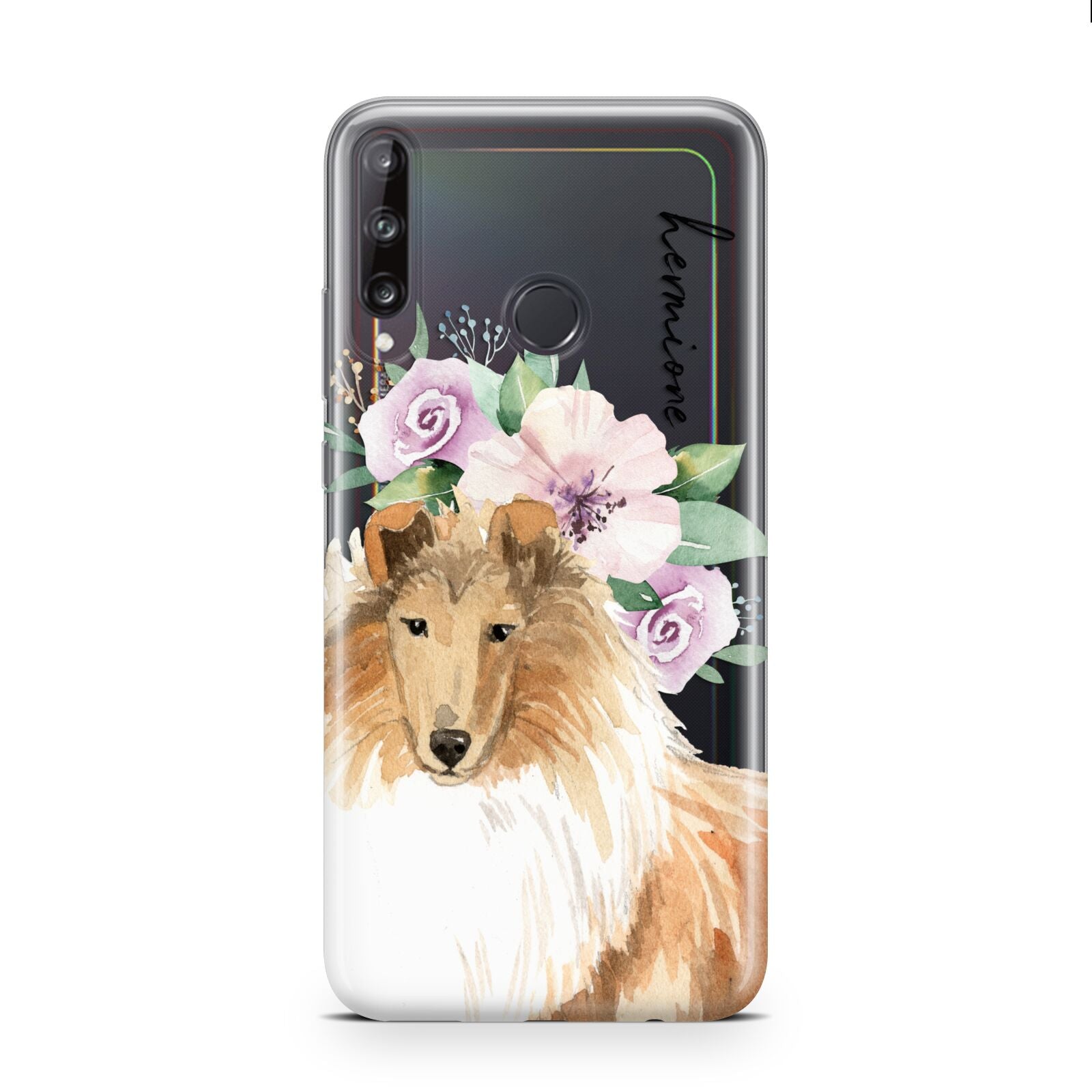 Personalised Rough Collie Huawei P40 Lite E Phone Case