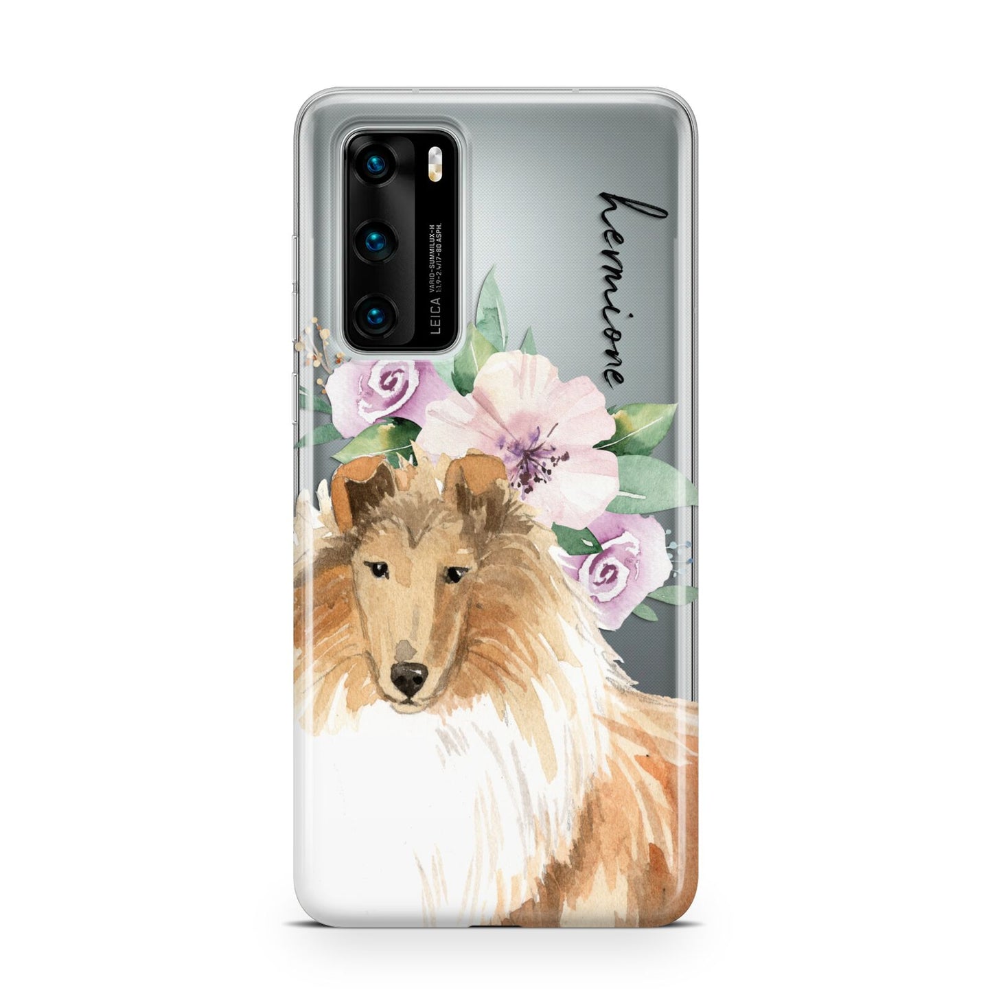 Personalised Rough Collie Huawei P40 Phone Case