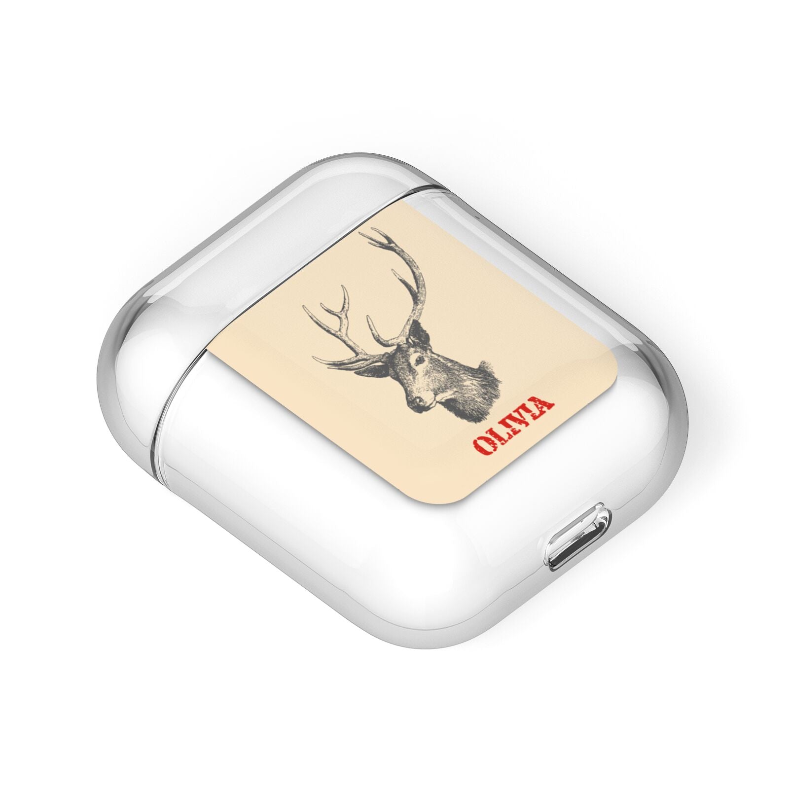 Personalised Rudolph AirPods Case Laid Flat