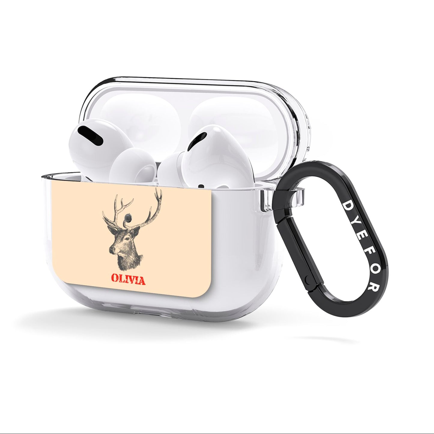 Personalised Rudolph AirPods Clear Case 3rd Gen Side Image