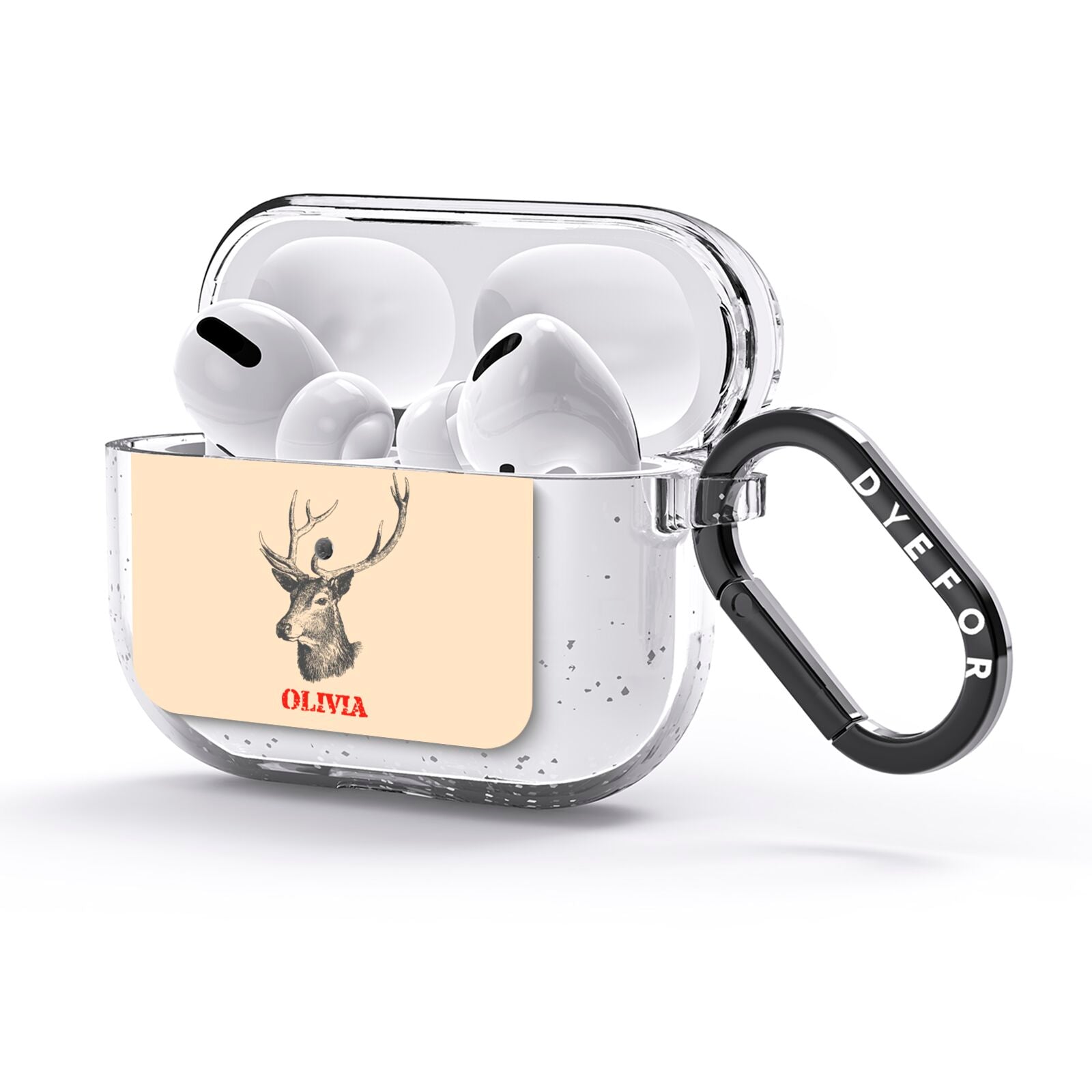 Personalised Rudolph AirPods Glitter Case 3rd Gen Side Image