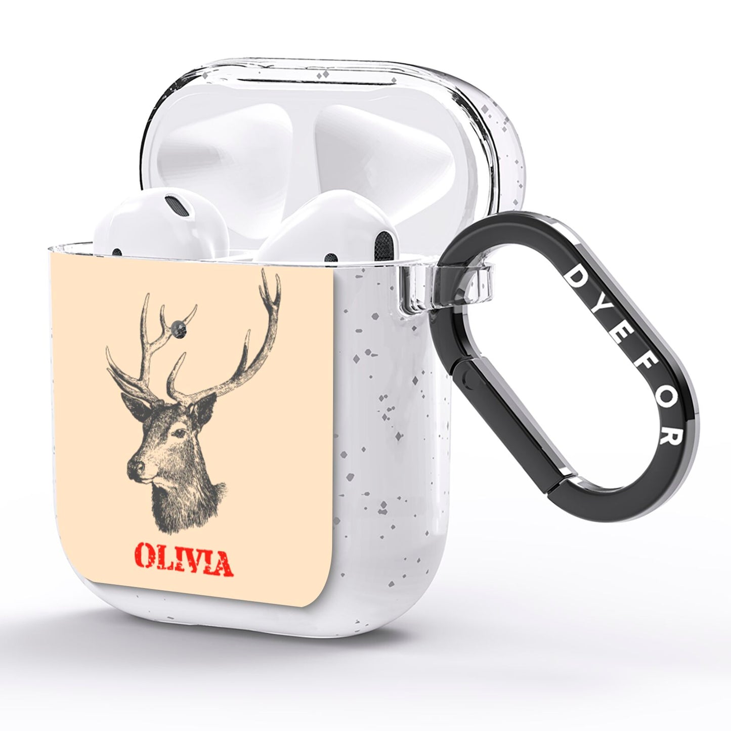 Personalised Rudolph AirPods Glitter Case Side Image