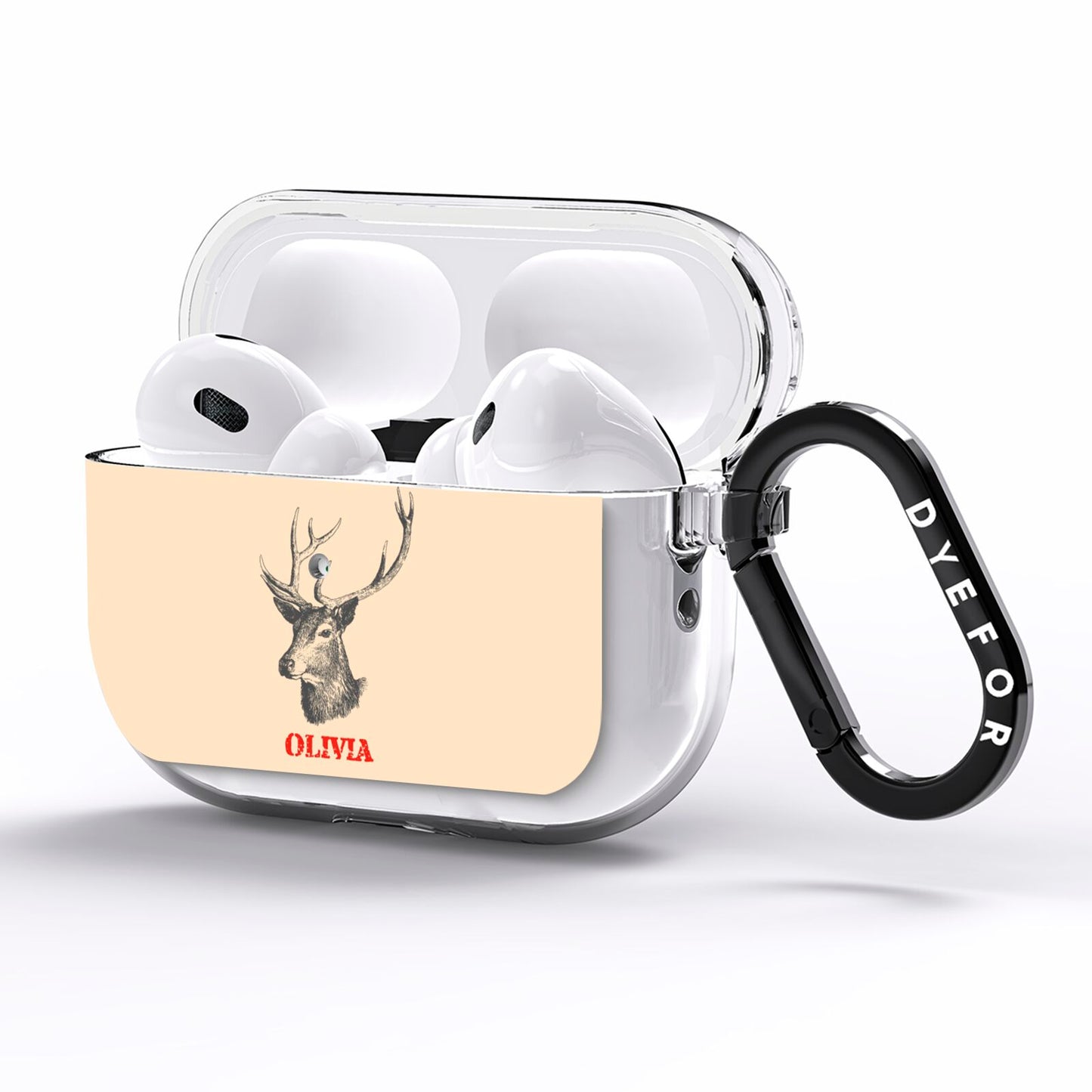 Personalised Rudolph AirPods Pro Clear Case Side Image