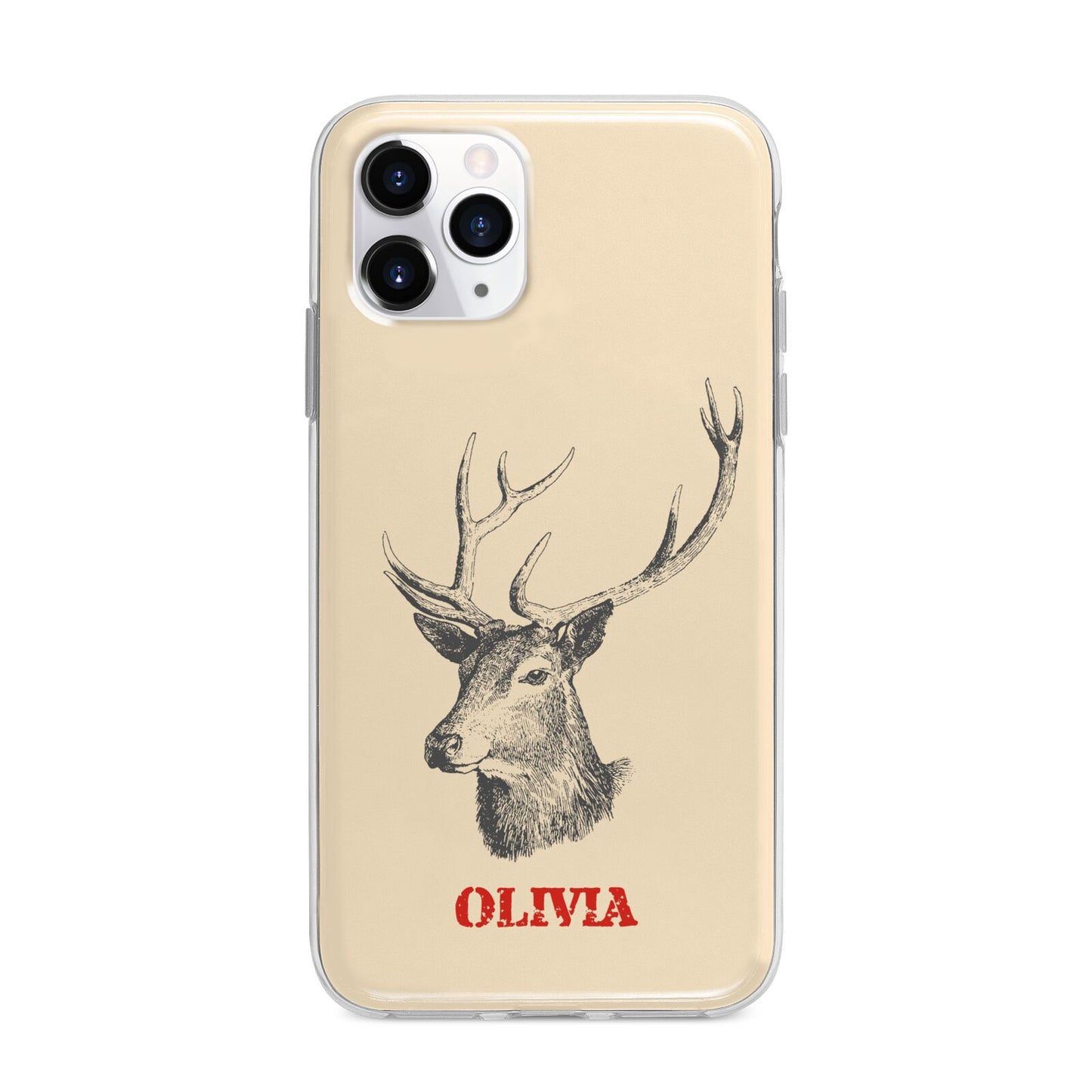 Personalised Rudolph Apple iPhone 11 Pro Max in Silver with Bumper Case