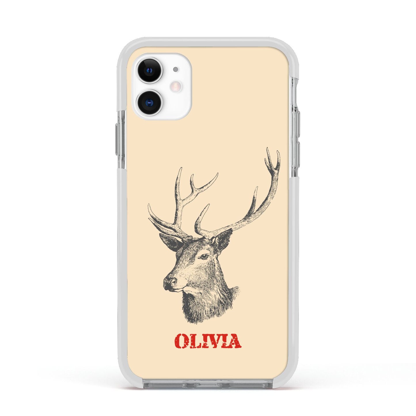 Personalised Rudolph Apple iPhone 11 in White with White Impact Case