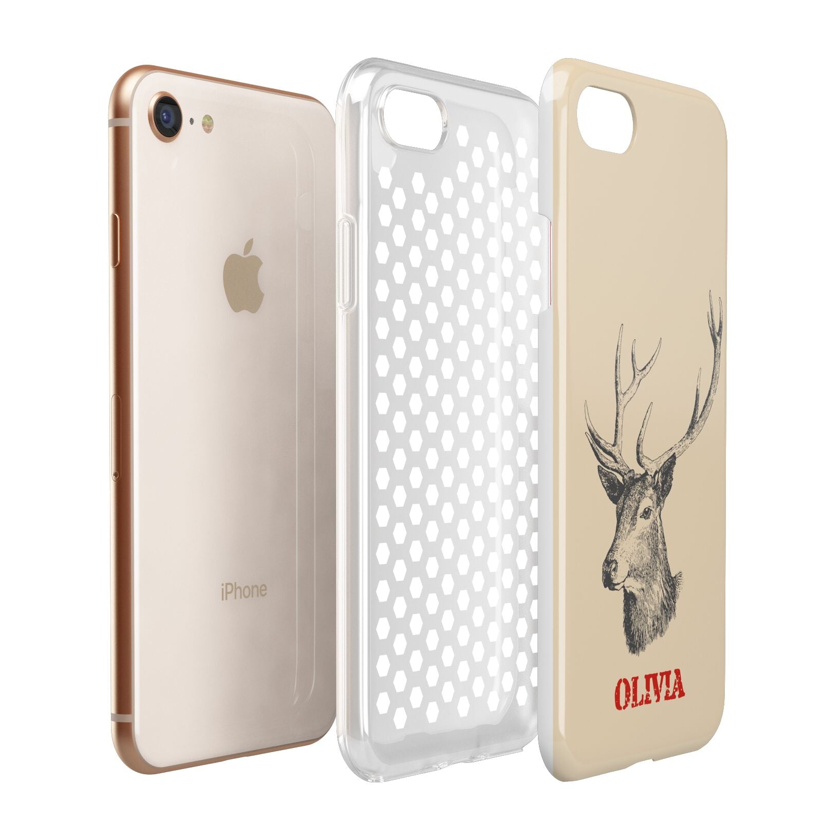 Personalised Rudolph Apple iPhone 7 8 3D Tough Case Expanded View