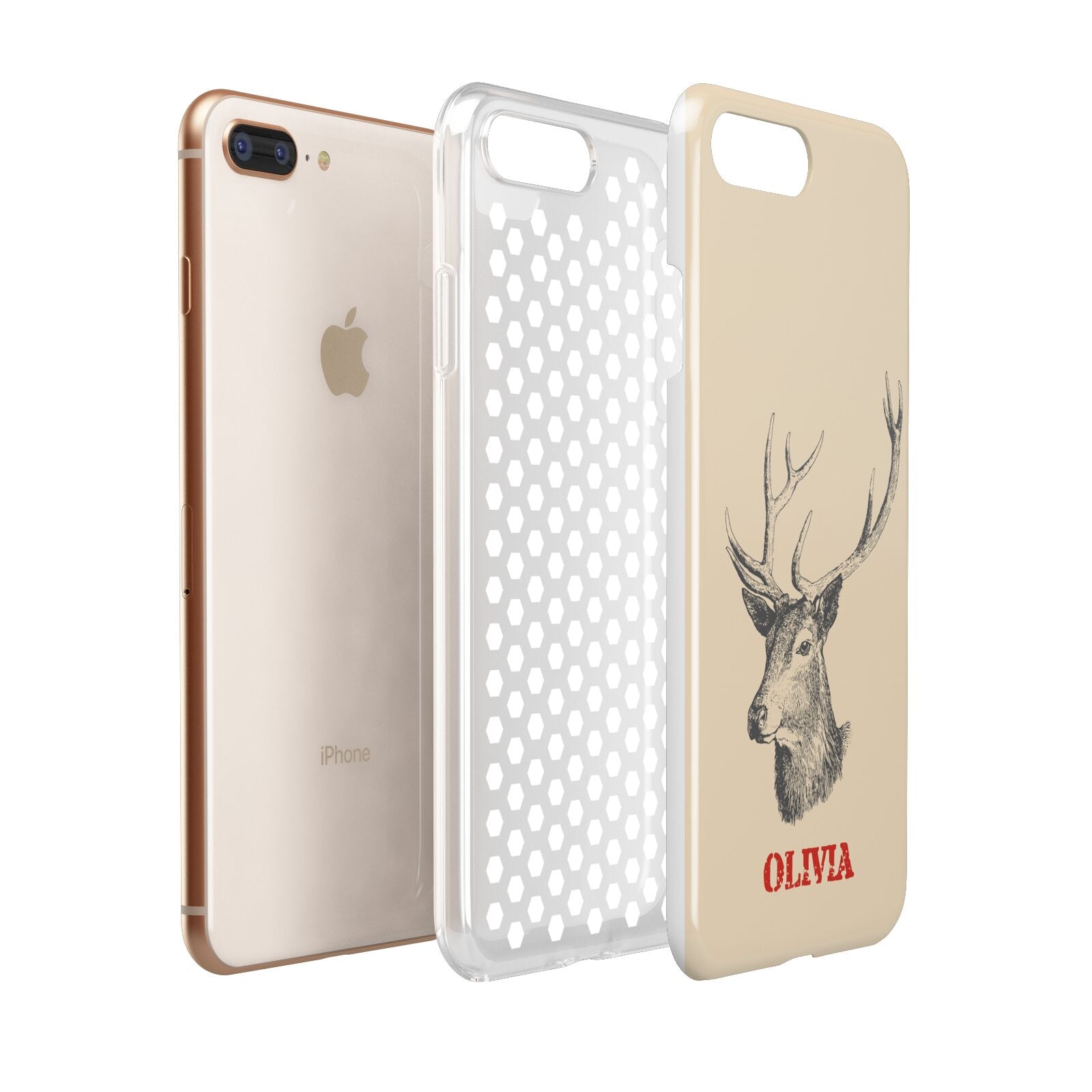 Personalised Rudolph Apple iPhone 7 8 Plus 3D Tough Case Expanded View