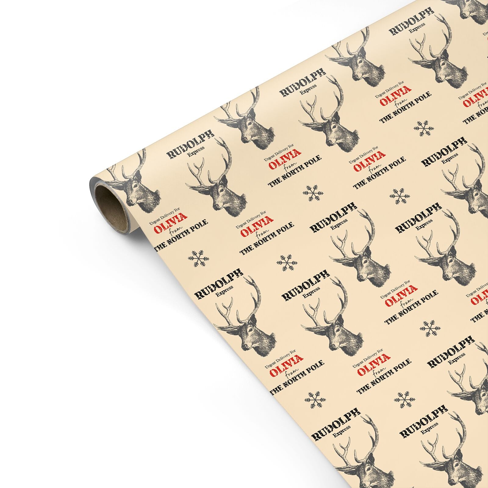 Personalised Rudolph Custom Personalised Gift Wrap