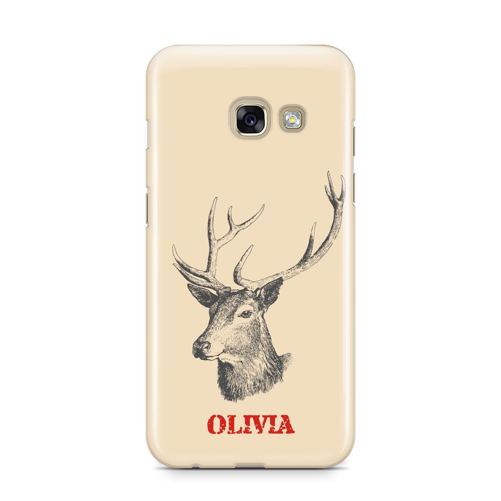 Personalised Rudolph Samsung Galaxy A3 2017 Case on gold phone