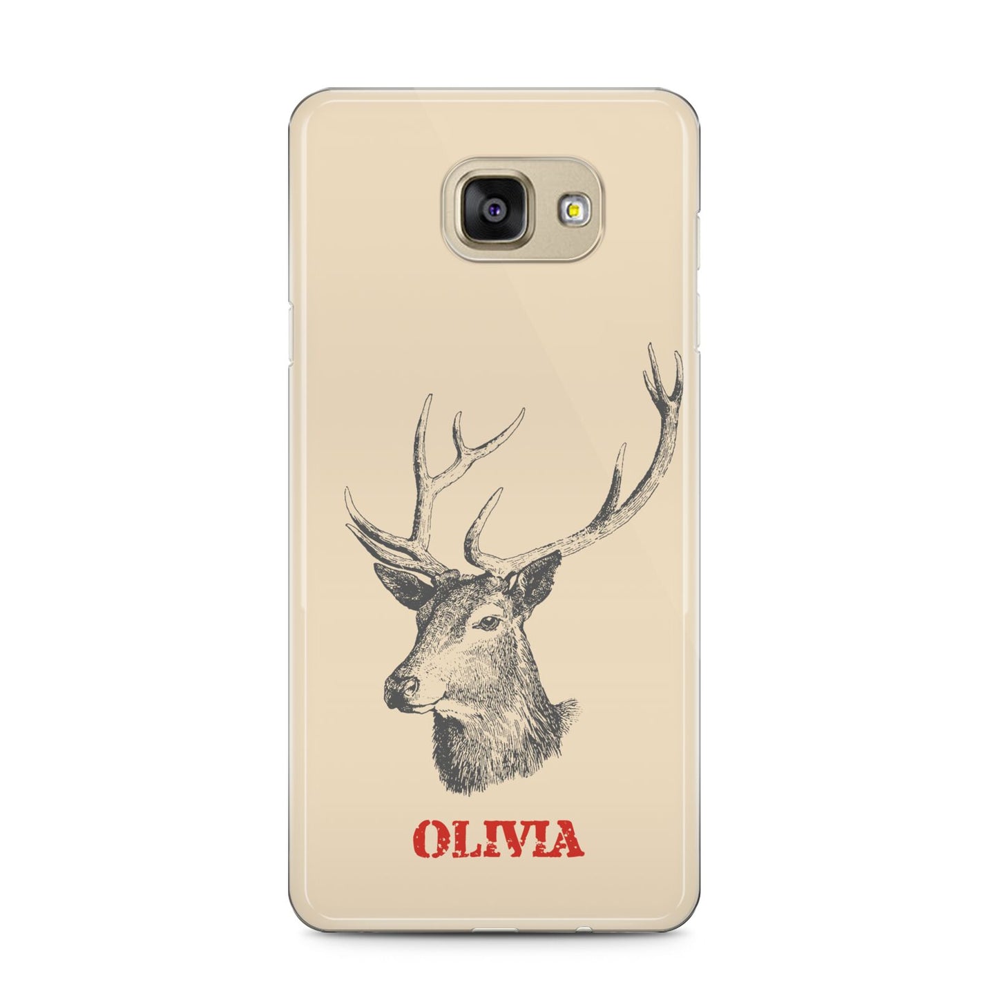 Personalised Rudolph Samsung Galaxy A5 2016 Case on gold phone