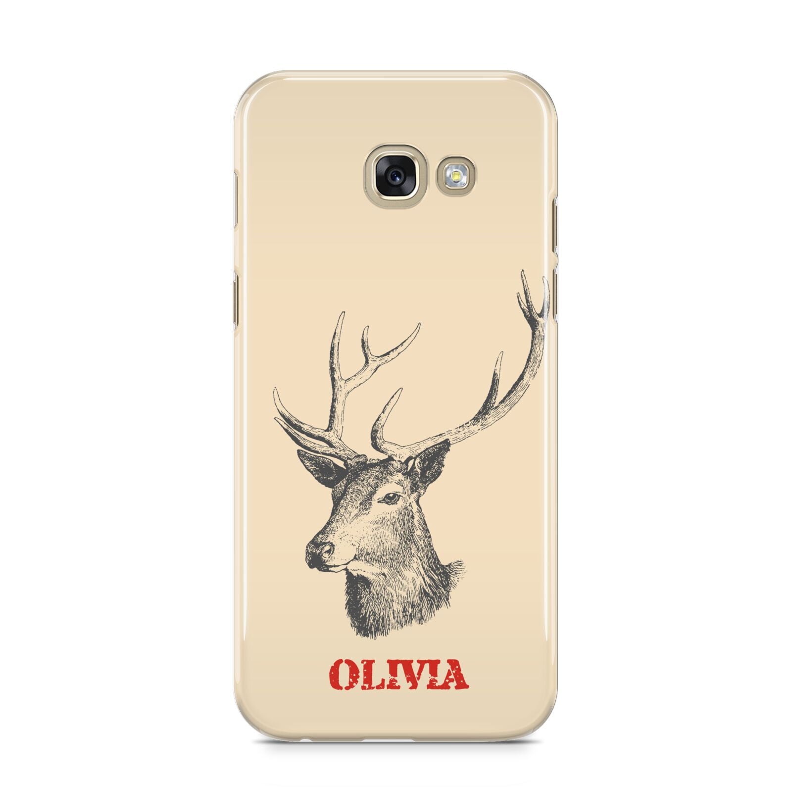 Personalised Rudolph Samsung Galaxy A5 2017 Case on gold phone