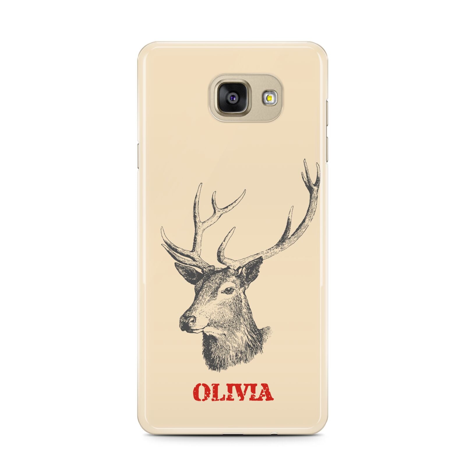 Personalised Rudolph Samsung Galaxy A7 2016 Case on gold phone