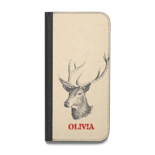 Personalised Rudolph Vegan Leather Flip iPhone Case