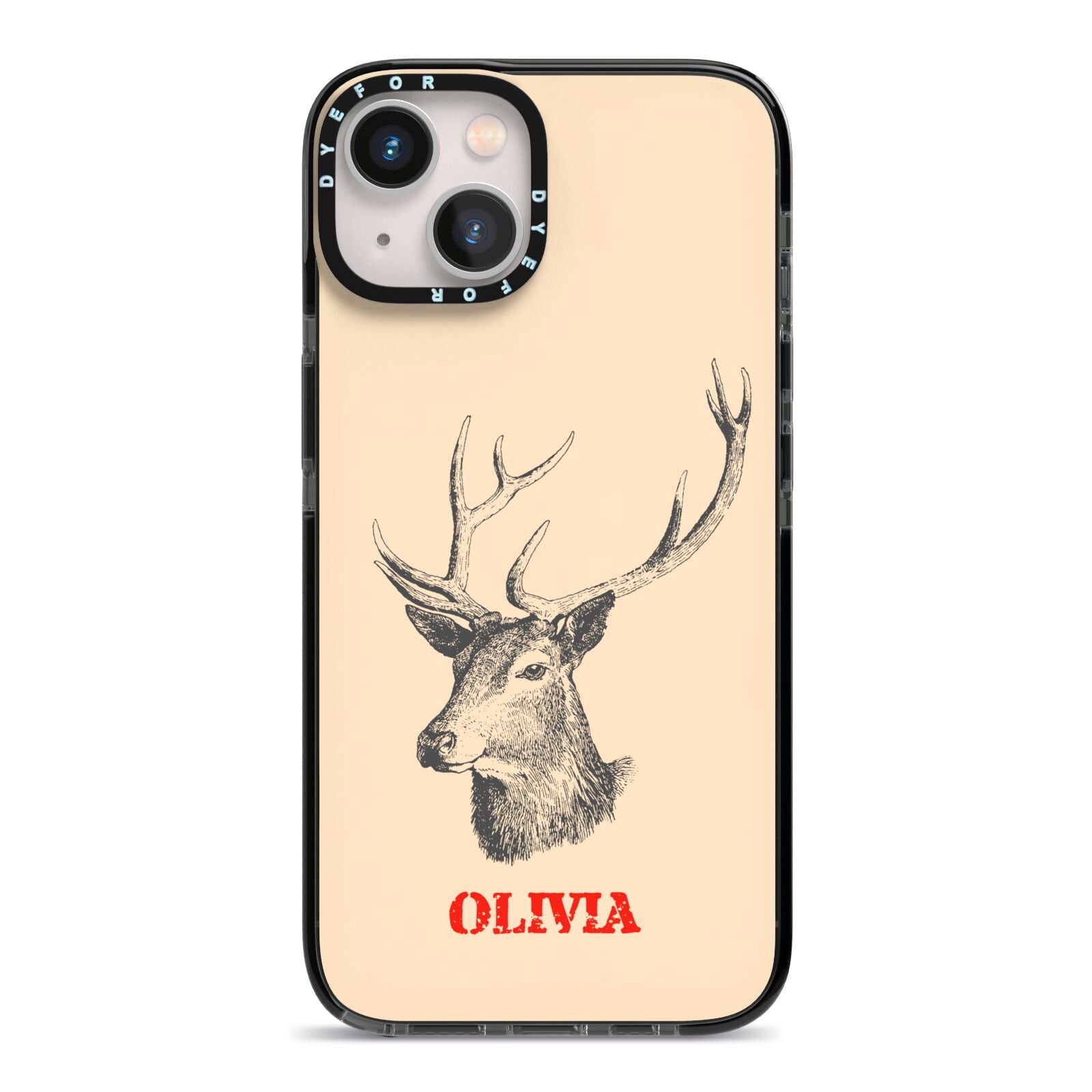 Personalised Rudolph iPhone 13 Black Impact Case on Silver phone